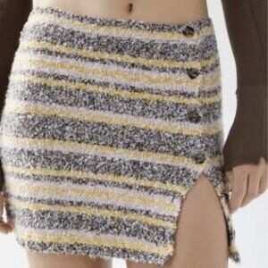Urban Outfitters Fuzzy Knit Split Mini Skirt  Size S Y2K Grunge